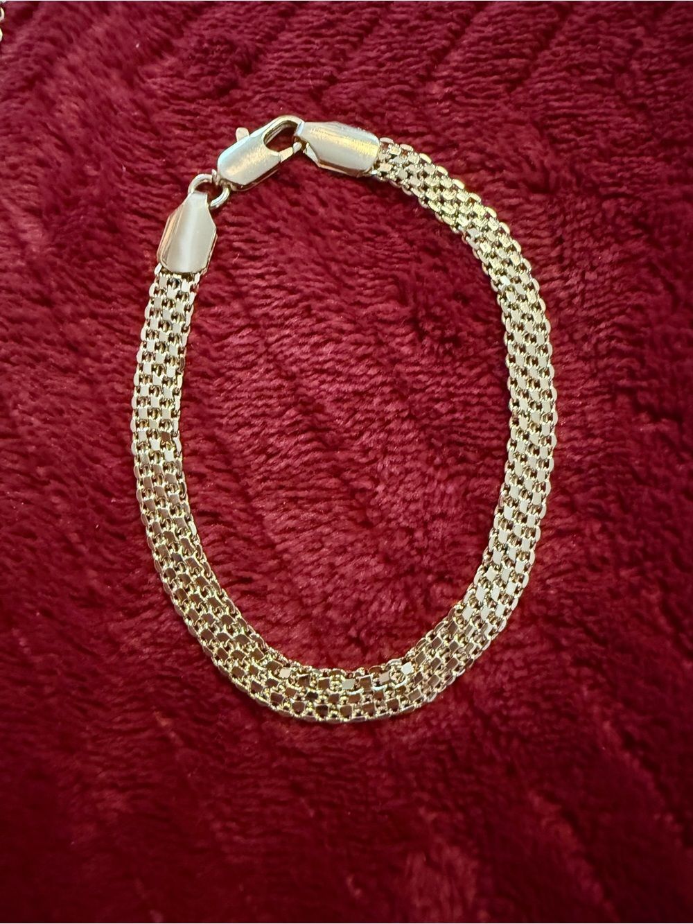 Gold NEW Mesh Chain Necklace and Bracelet Set - Women's Jewelry with Box - Picture 3 of 6
